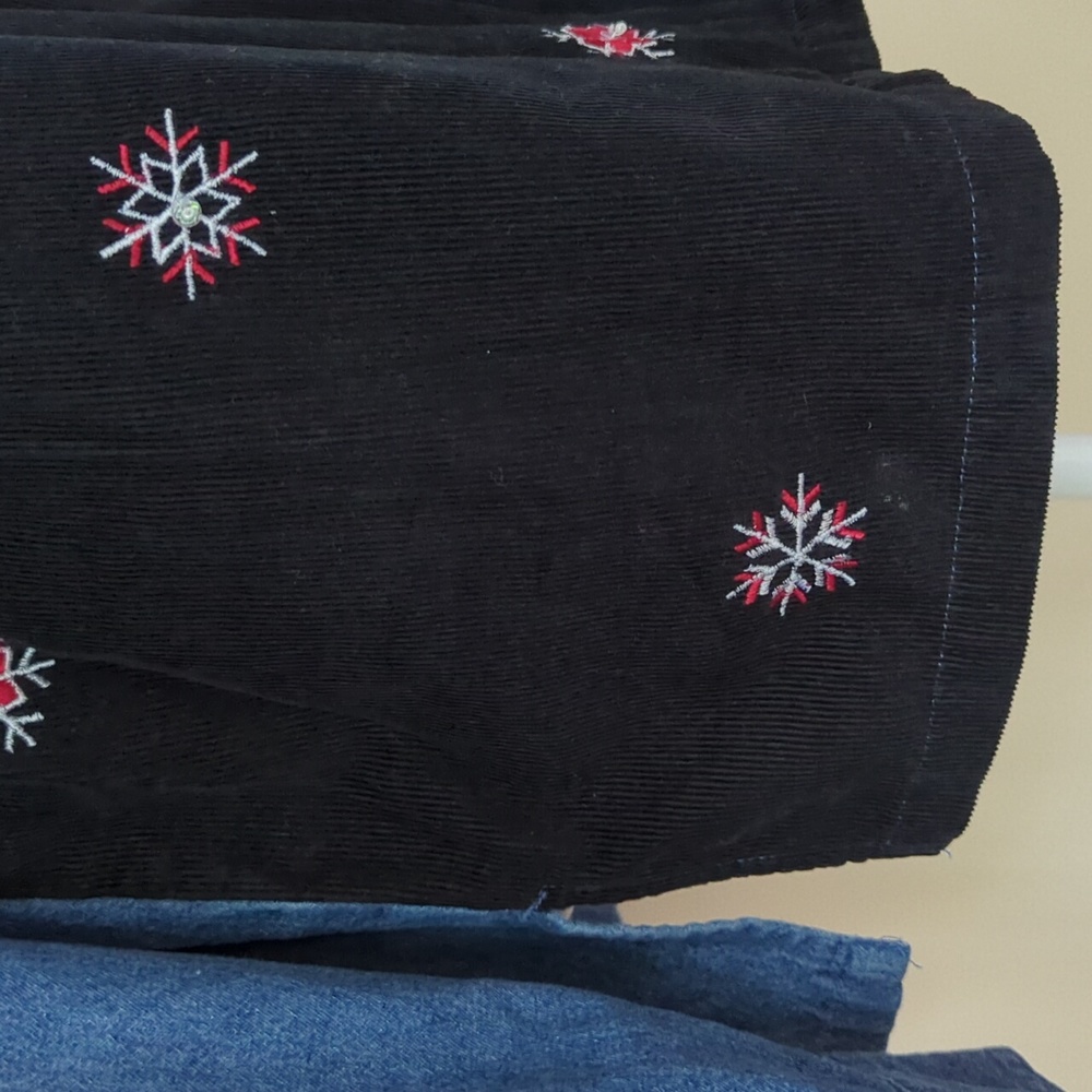 L.A. Blues Embroidered Patchwork Lightweight Christmas Jacket XL Blue Red Black - Picture 10 of 16